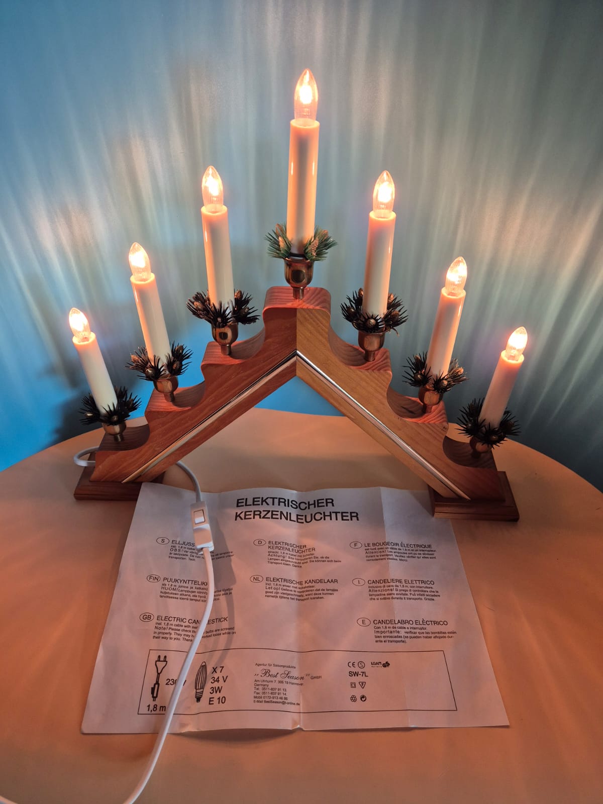 Elektrischer Kerzenleuchter 7-flammig – Best Season