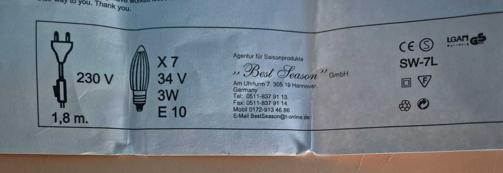 Elektrischer Kerzenleuchter 7-flammig – Best Season