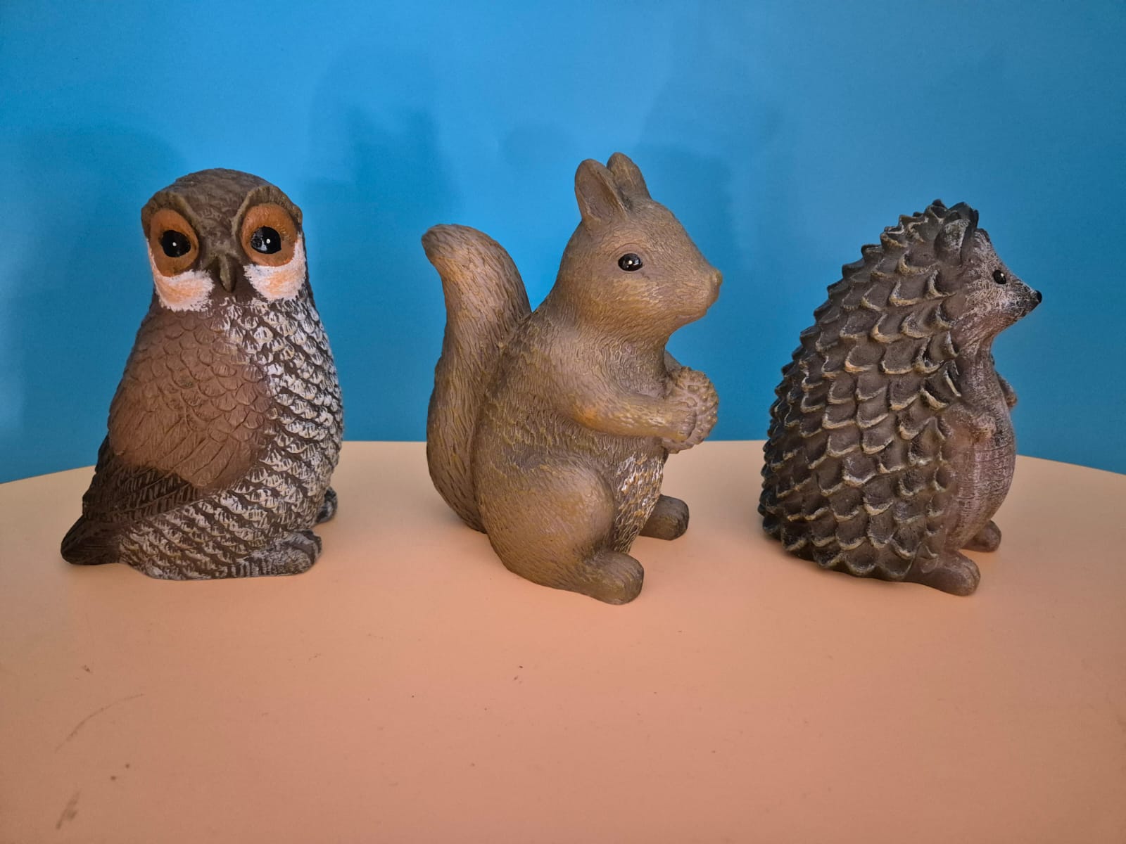 LED-Tierfiguren 3er-Set – Eule, Eichhörnchen & Igel