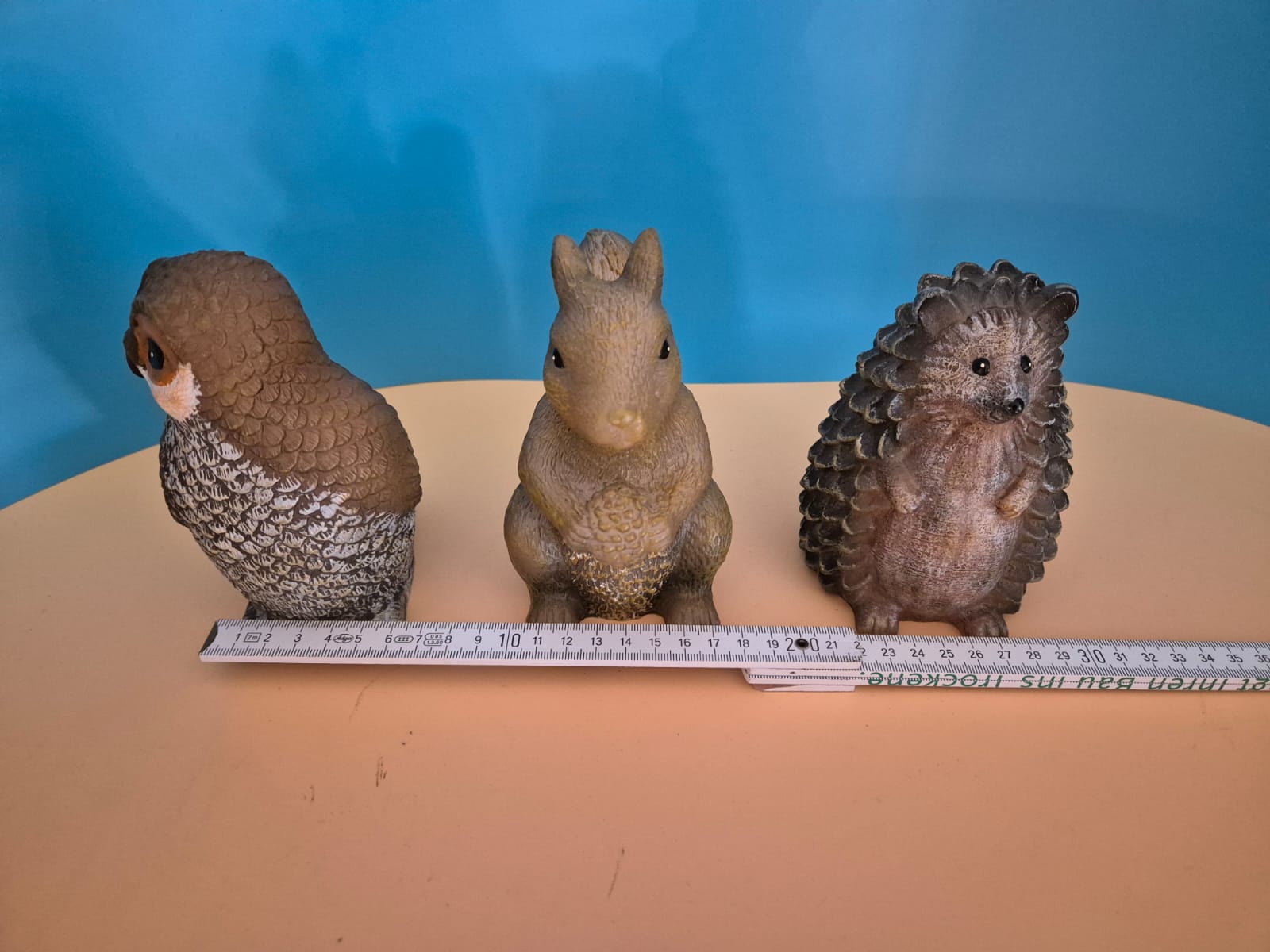 LED-Tierfiguren 3er-Set – Eule, Eichhörnchen & Igel