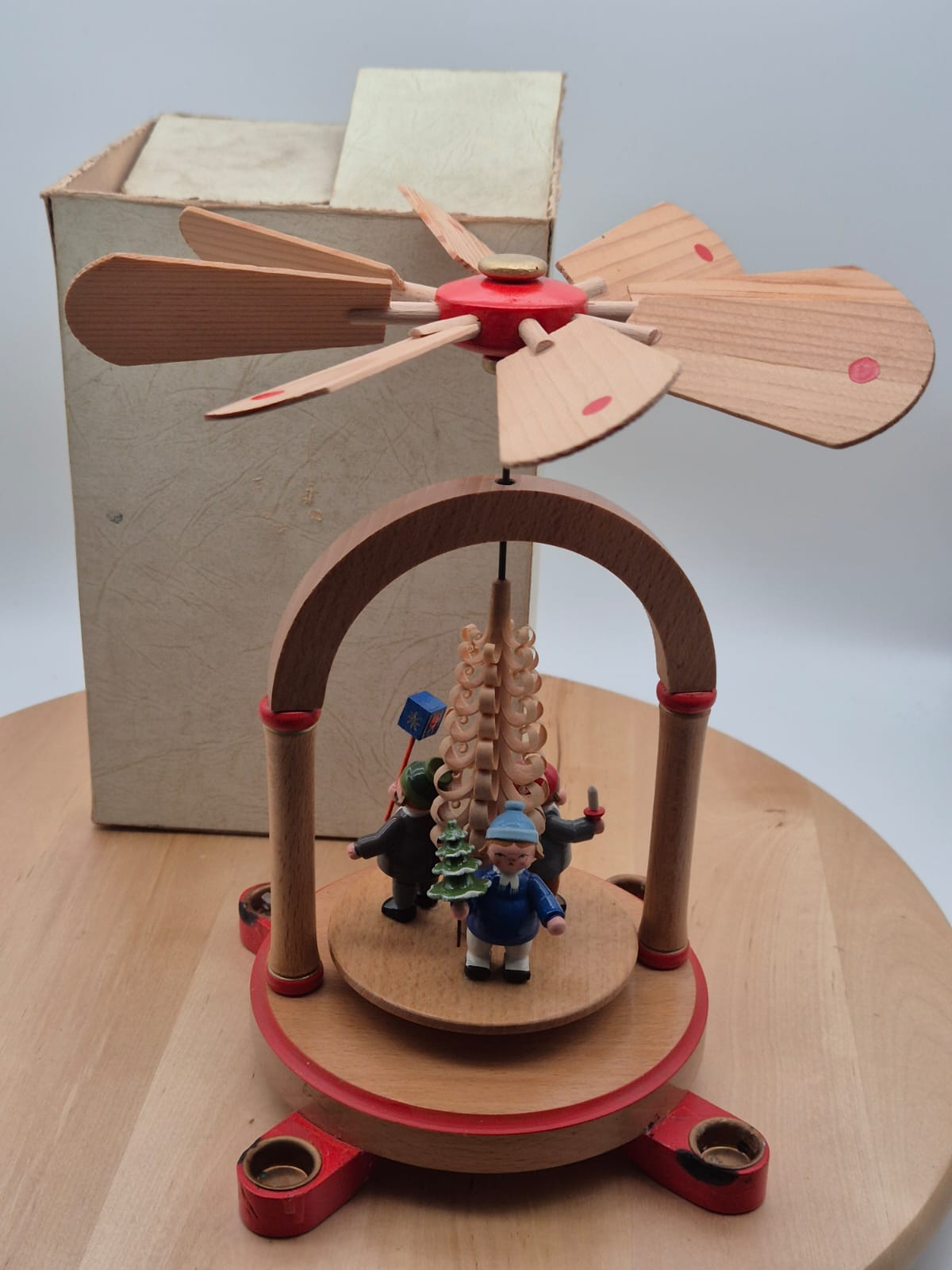 DDR Weihnachtspyramide Holz Erzgebirge mit OVP KWO Olbernhau