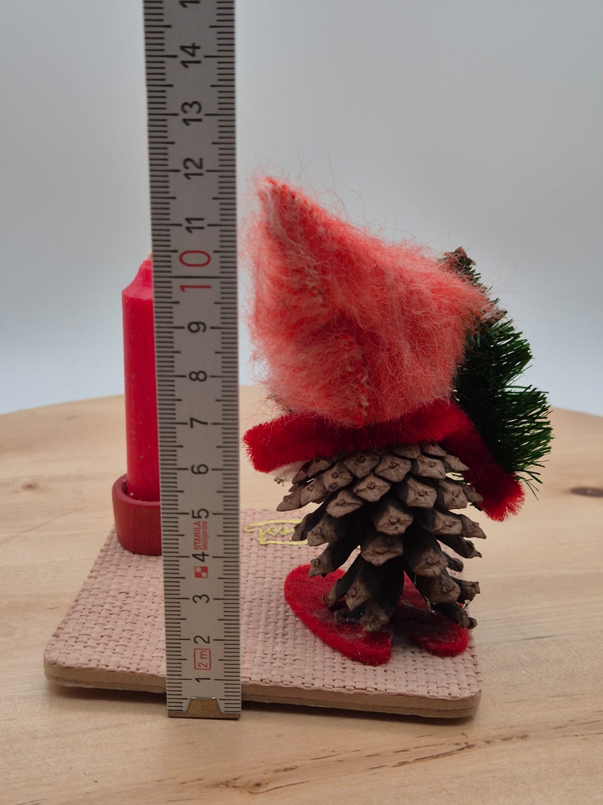 DDR VEB Kunstblume Sebnitz Weihnachts-Tischschmuck Wichtel mit Kerze