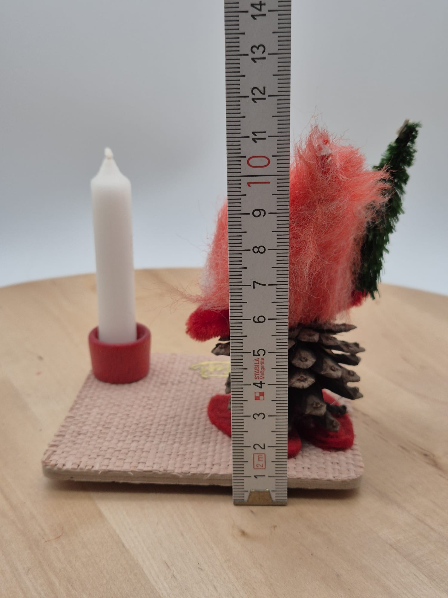 DDR Weihnachts-Tischschmuck Wichtel mit Kerze – VEB Kunstblume Sebnitz