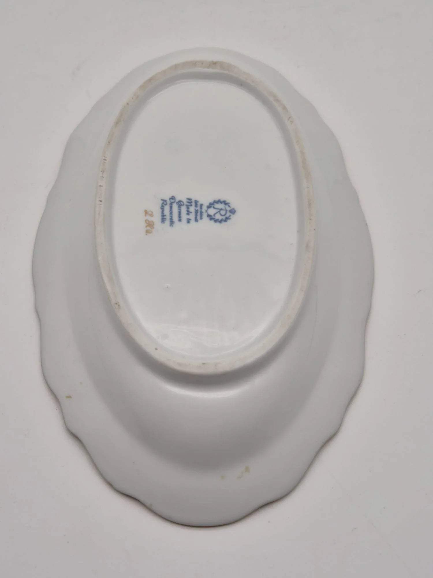 Konfektschale mit Goldrand – DDR Porzellan, Made in GDR
