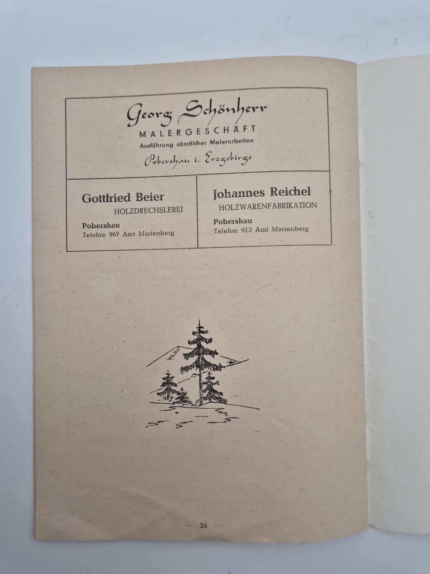 Pobershau im Erzgebirge – historisches Heft mit originaler Eintrittskarte