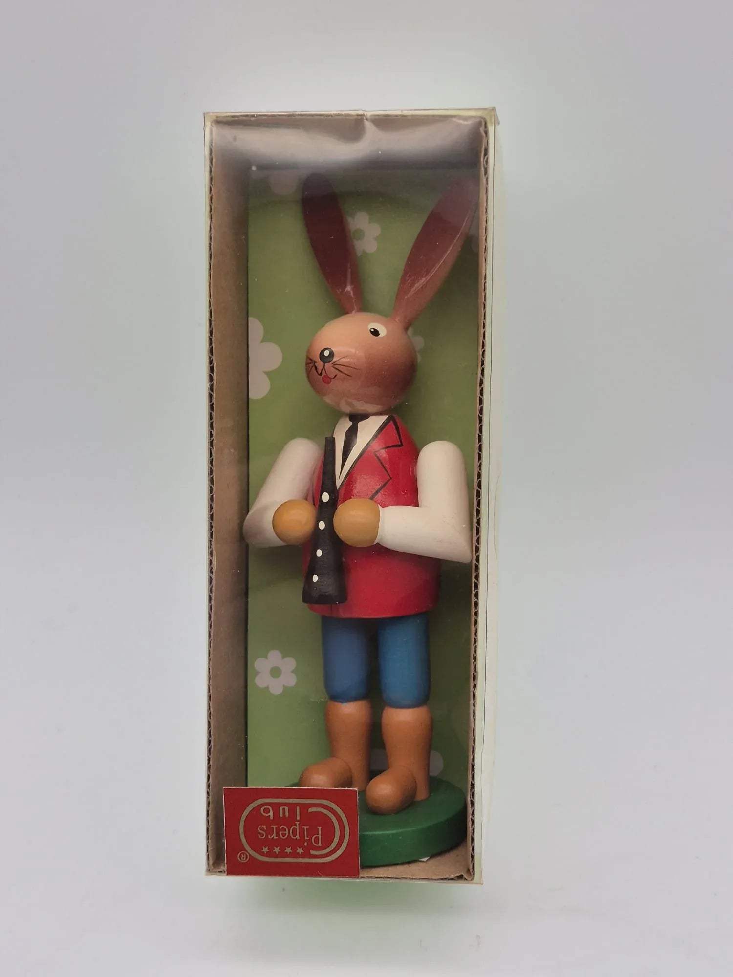 Osterhase Musiker mit Klarinette Jens Bretschneider Holzfigur in OVP