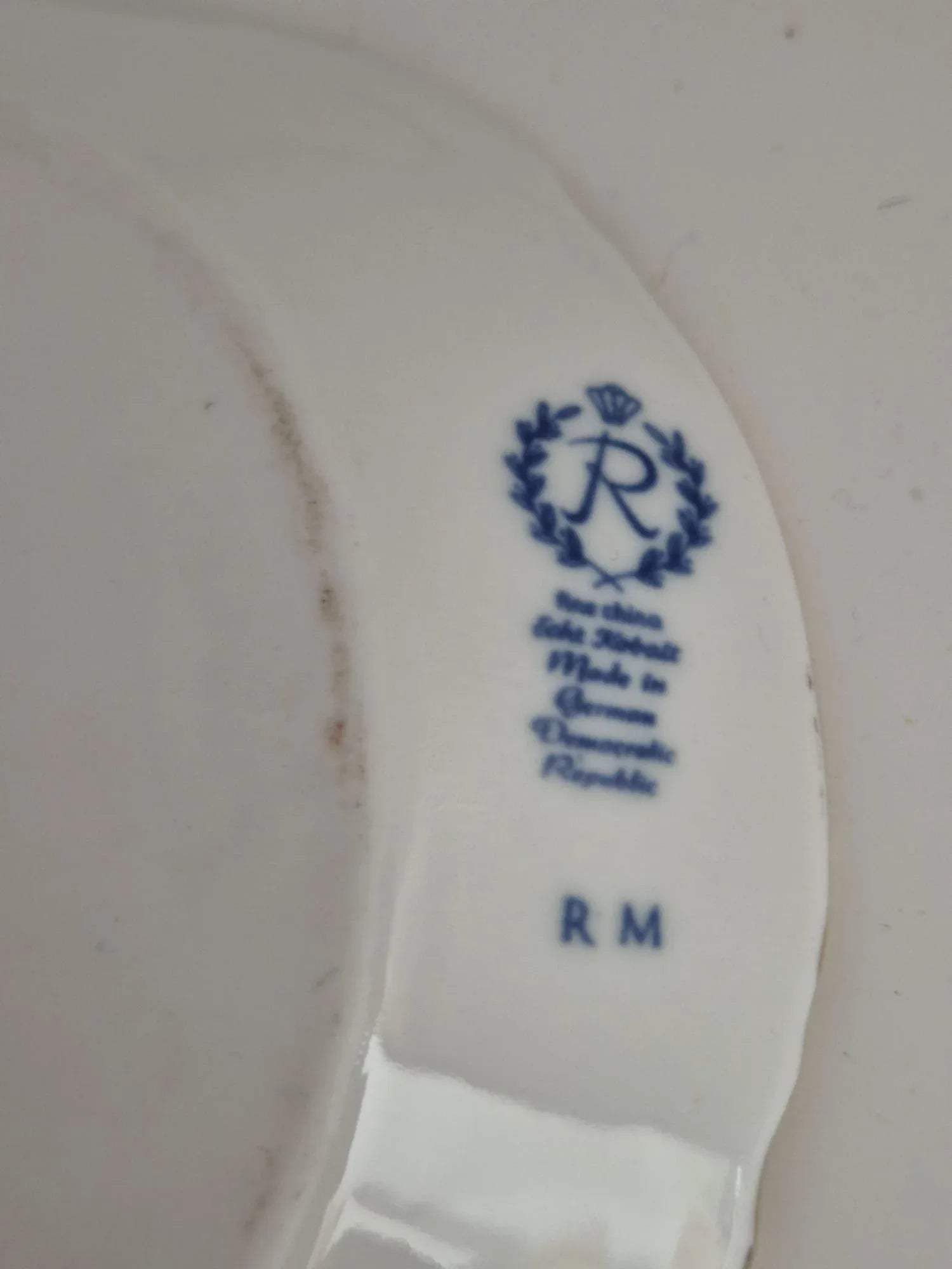 Reichenbacher Porzellan Servierplatte Echt Kobalt Golddekor DDR