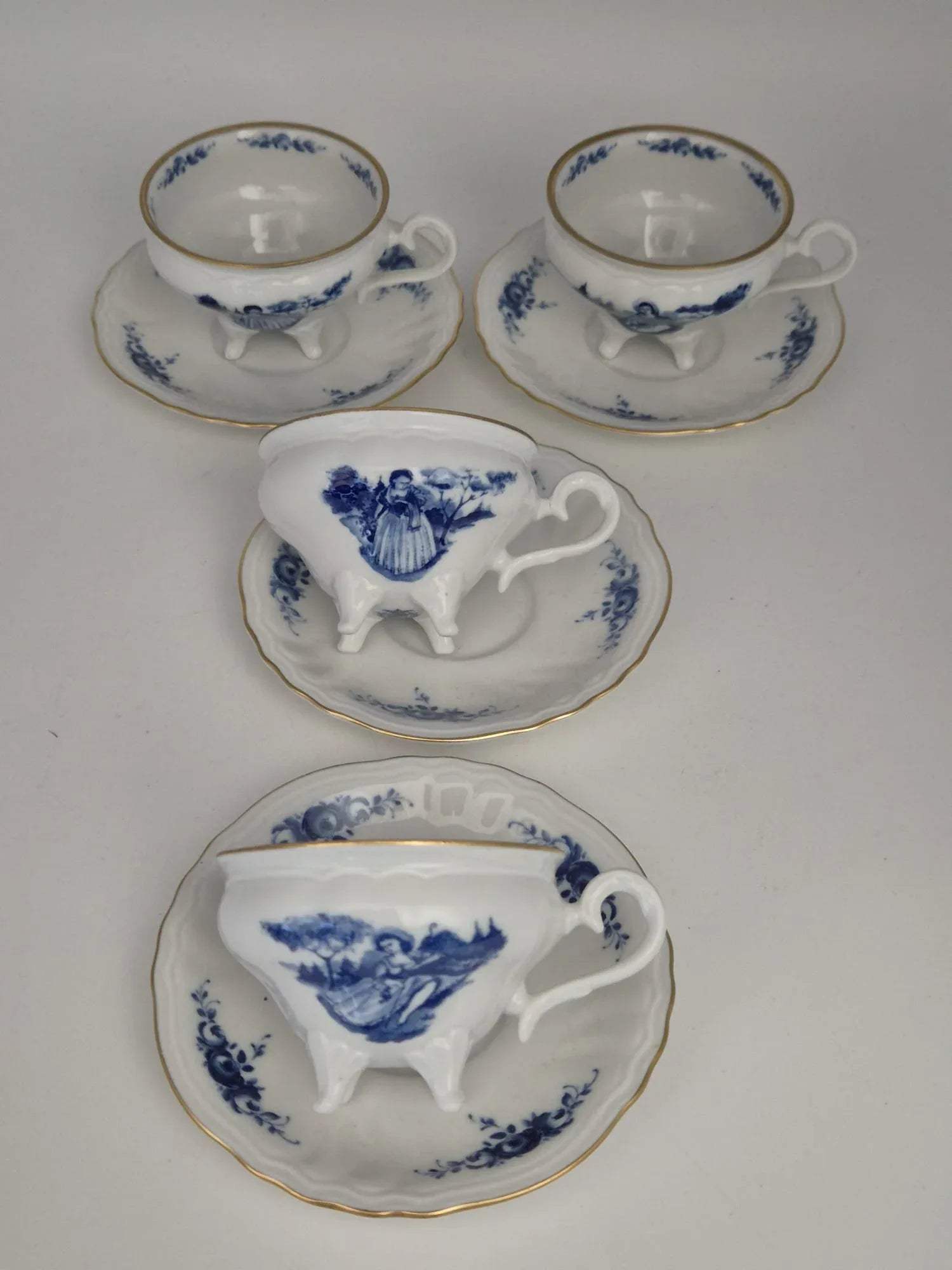 Weimar Porzellan Mokkatassen-Set Echt Weimar Kobalt (4 Gedecke)