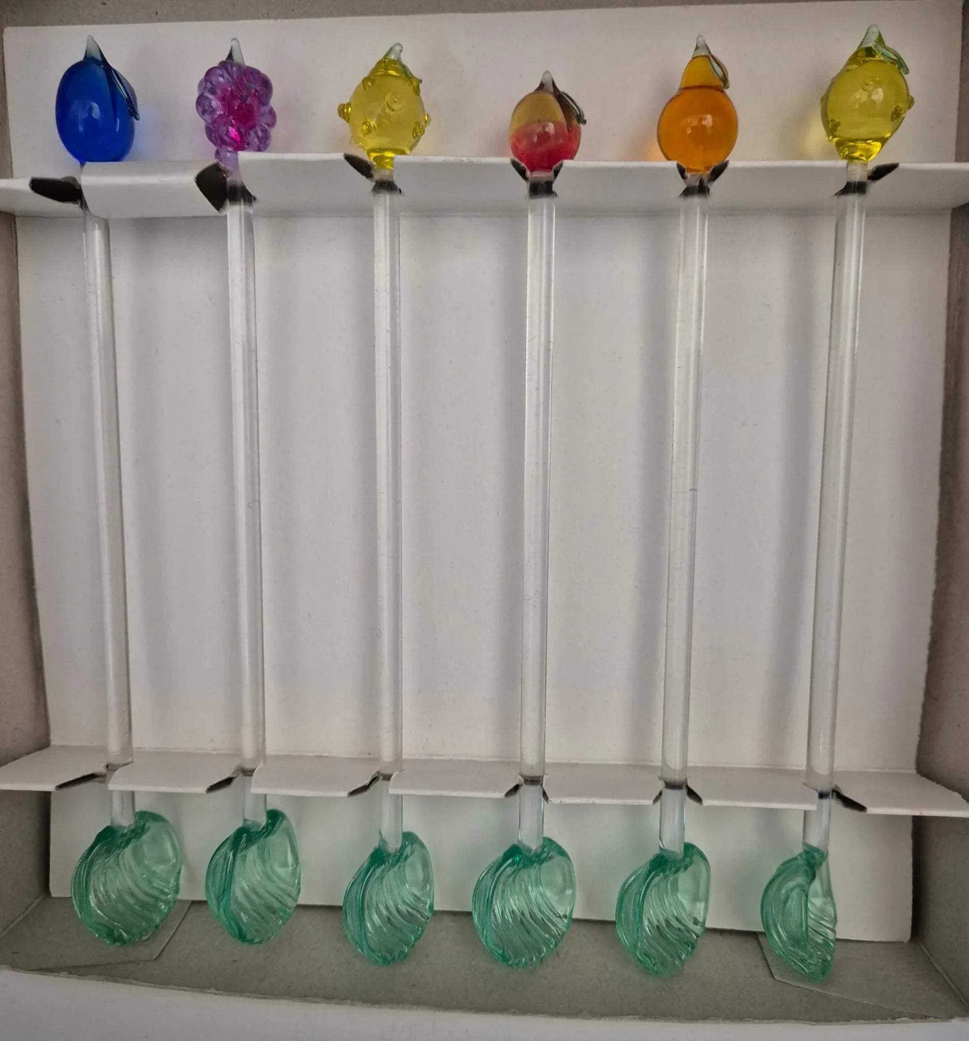 DDR Glaslöffel Set 6 Stück bunt – Originalverpackung