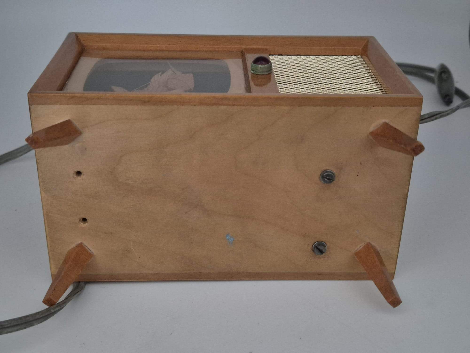 Vintage Musiktruhe / Spieluhr im TV-Design Holz
