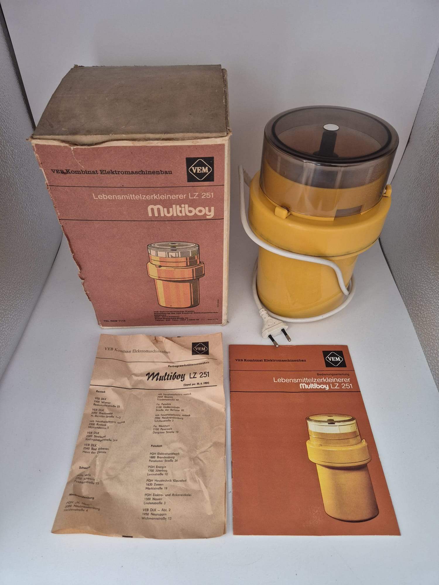 DDR Multiboy LZ 251 Lebensmittelzerkleinerer VEB Elbtalwerk Heidenau mit OVP
