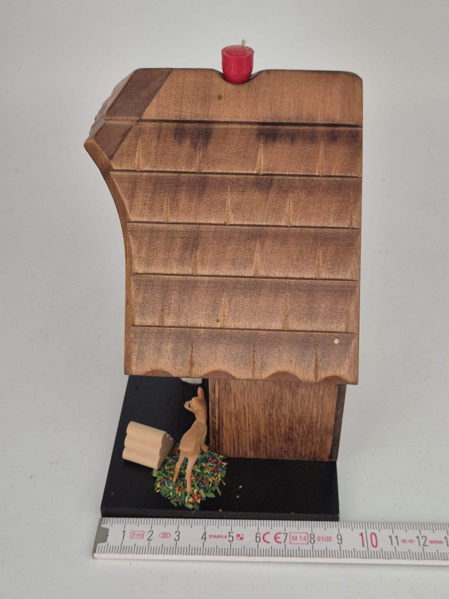 Wetterhäuschen / Wetterhaus mit Thermometer Holzfigur Deko