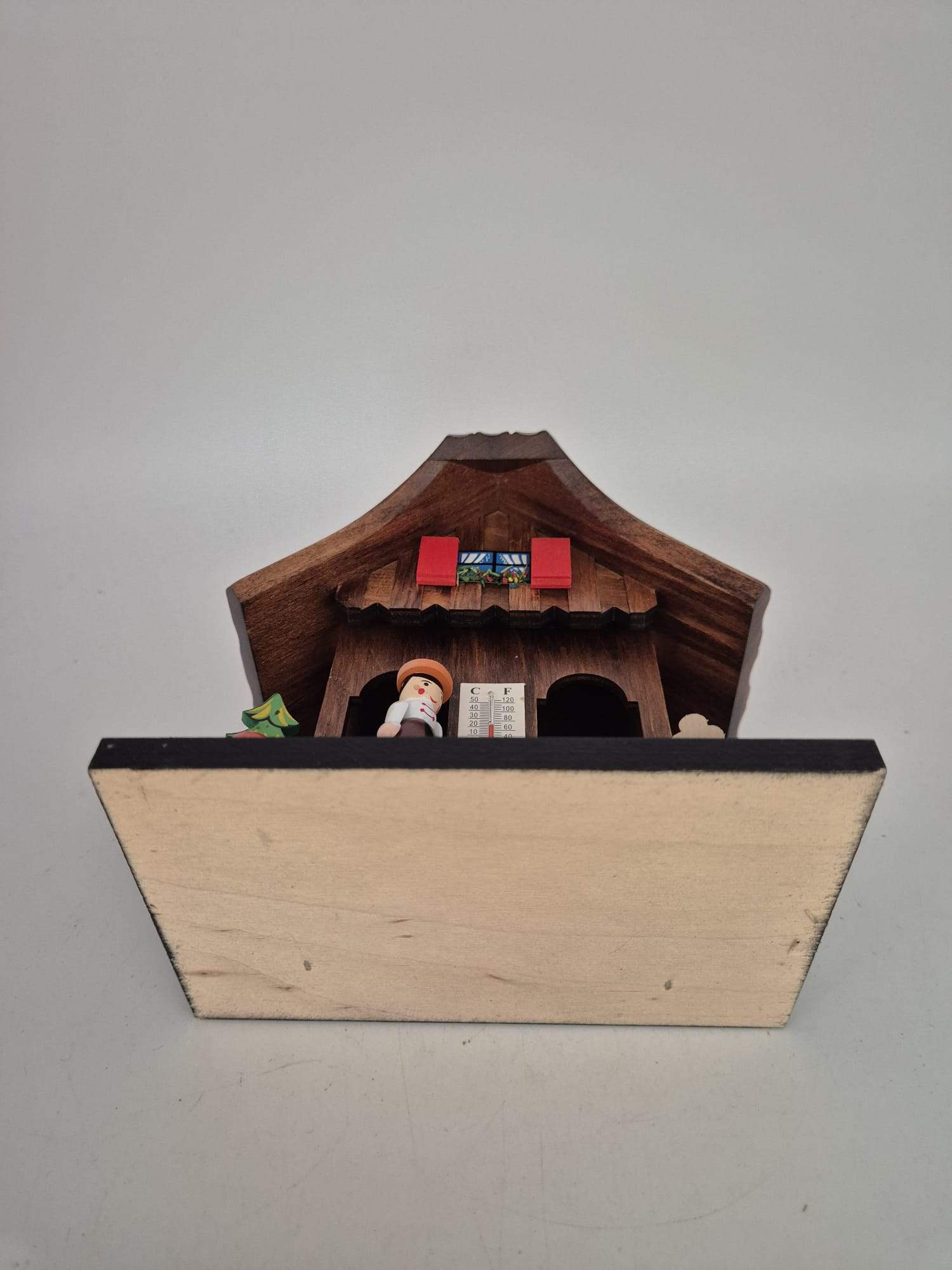 Wetterhäuschen / Wetterhaus mit Thermometer Holzfigur Deko