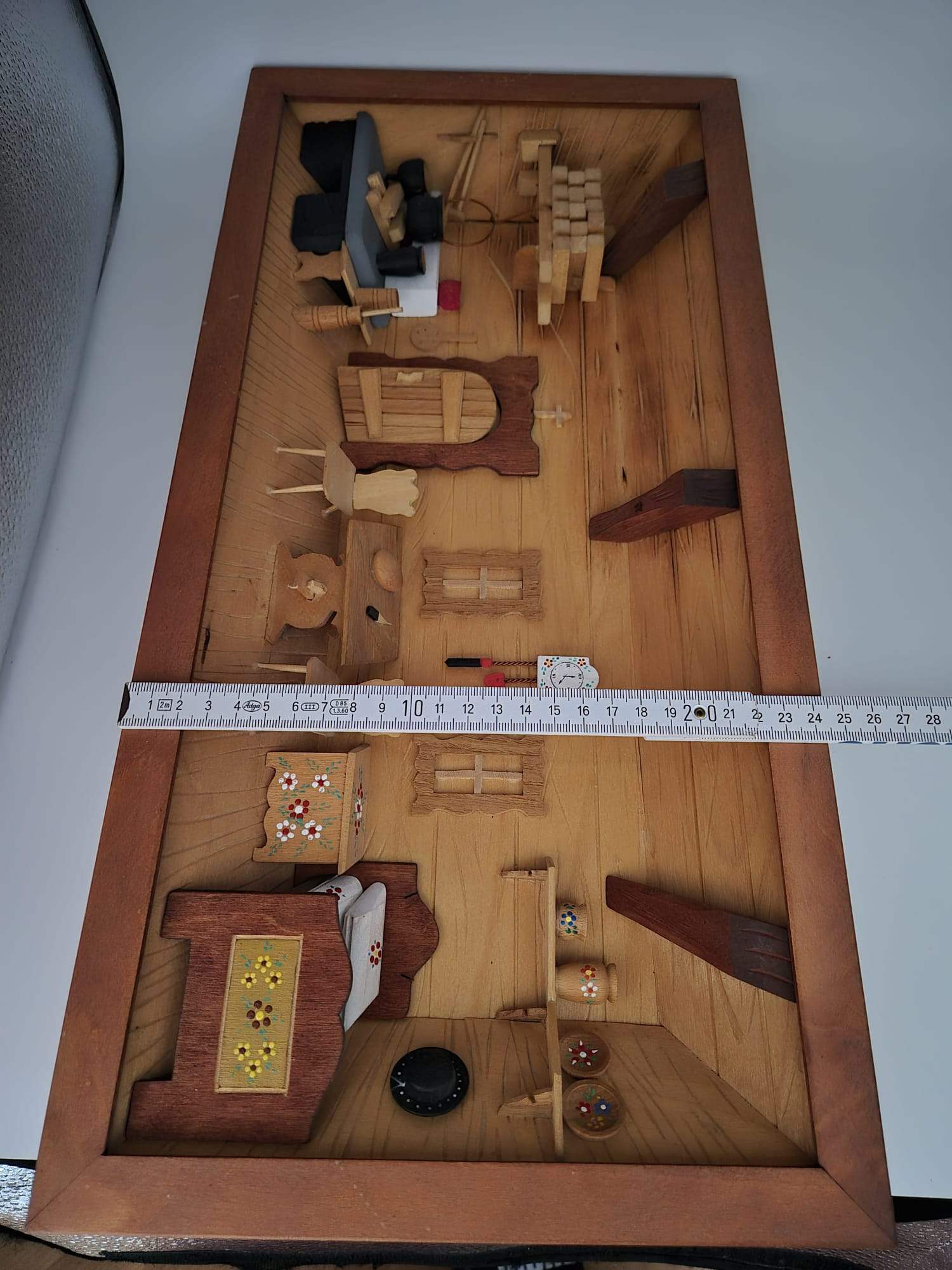3D-Holzbild Bauernstube / Bauernzimmer – Handgefertigte Wanddekoration