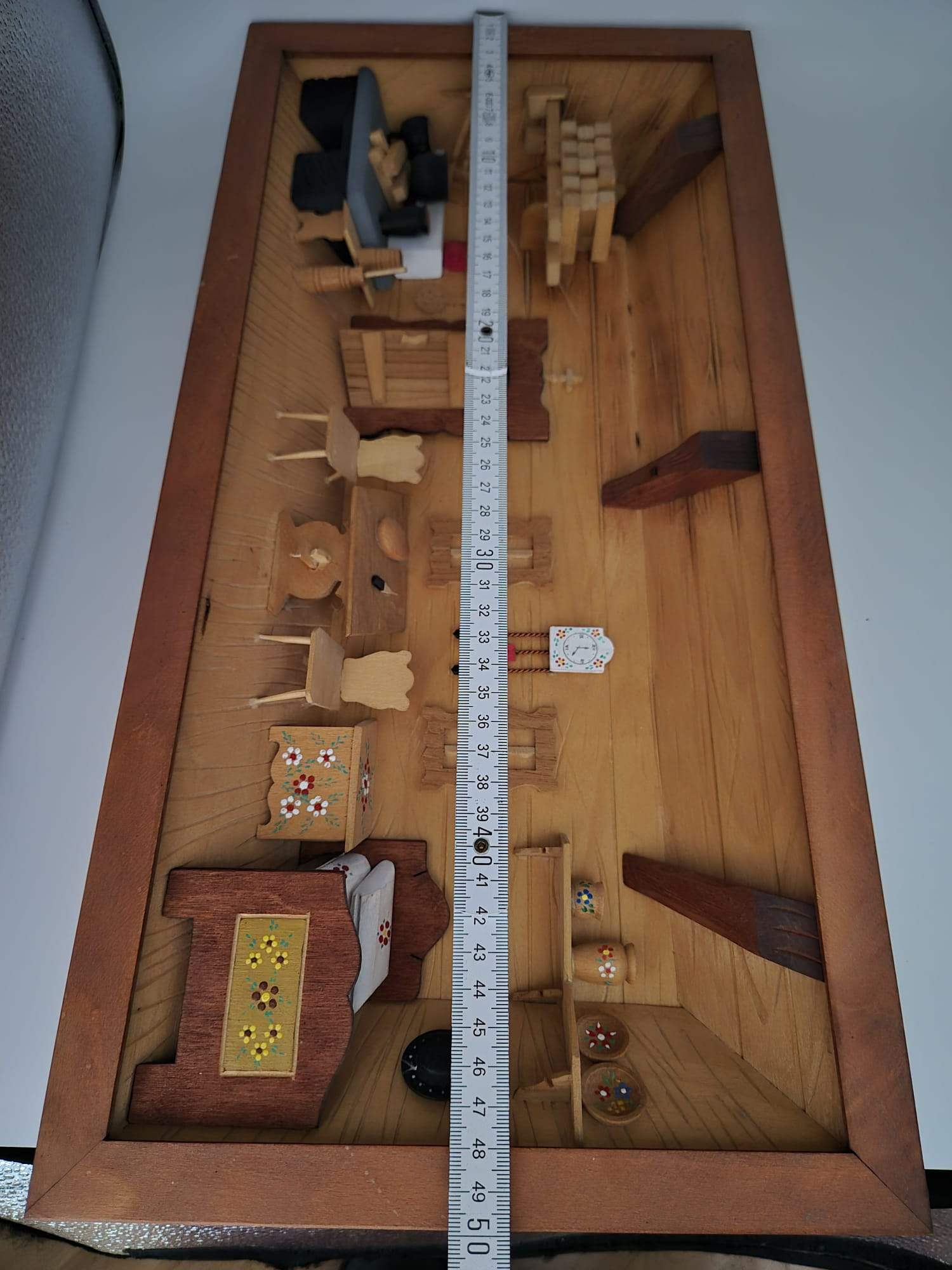 3D-Holzbild Bauernstube / Bauernzimmer – Handgefertigte Wanddekoration