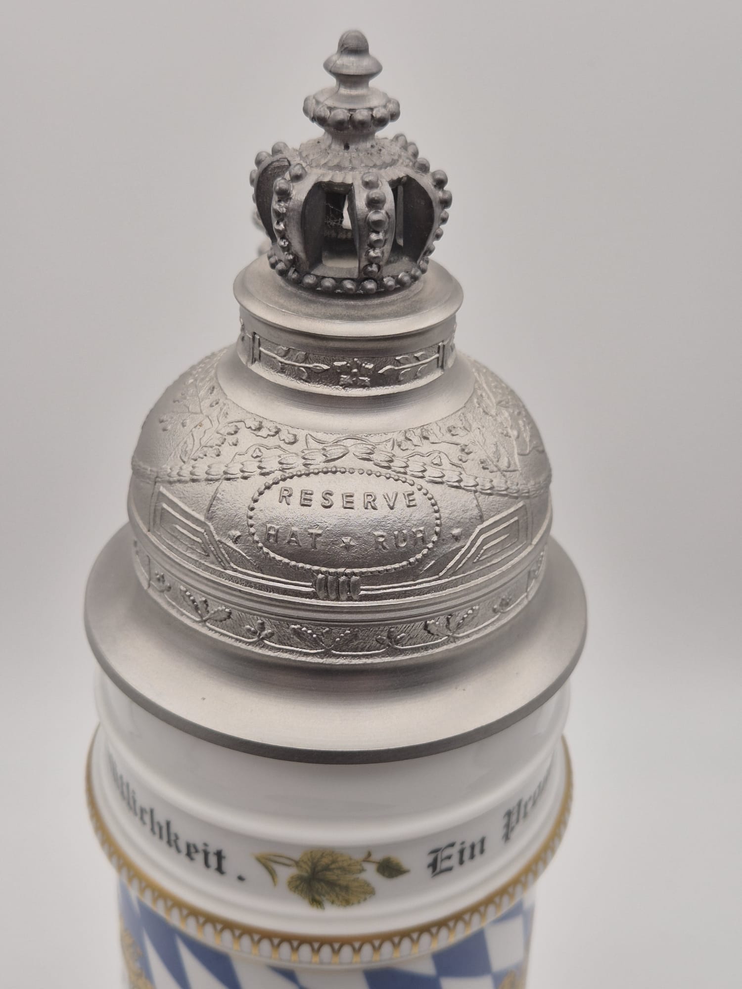 Kaiser Germany Bierkrug mit Zinndeckel und Lithophanie – München