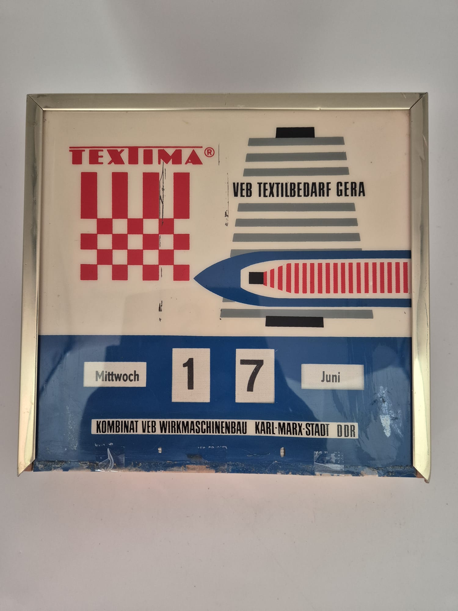 DDR Kalender „Textima / VEB Textilbedarf Gera“ – Kombinat VEB Wirkmaschinenbau Karl-Marx-Stadt