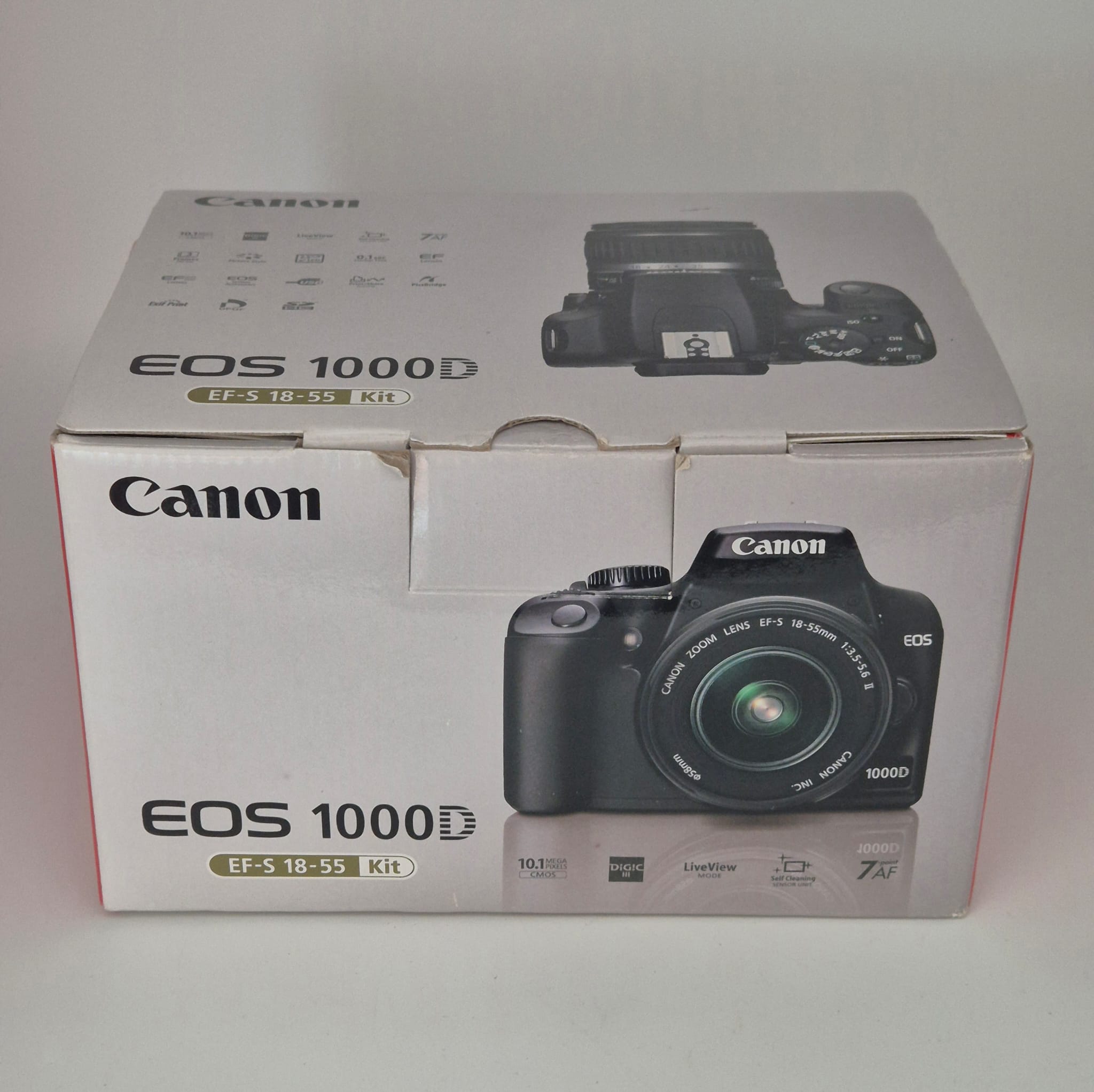 Canon EOS 1000D DSLR Kamera mit EF-S 18–55 mm Objektiv, OVP & Zubehör