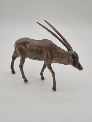 Alte Oryx-Lineol Antilope Massefigur mit langen Hörnern – Sammlerfigur