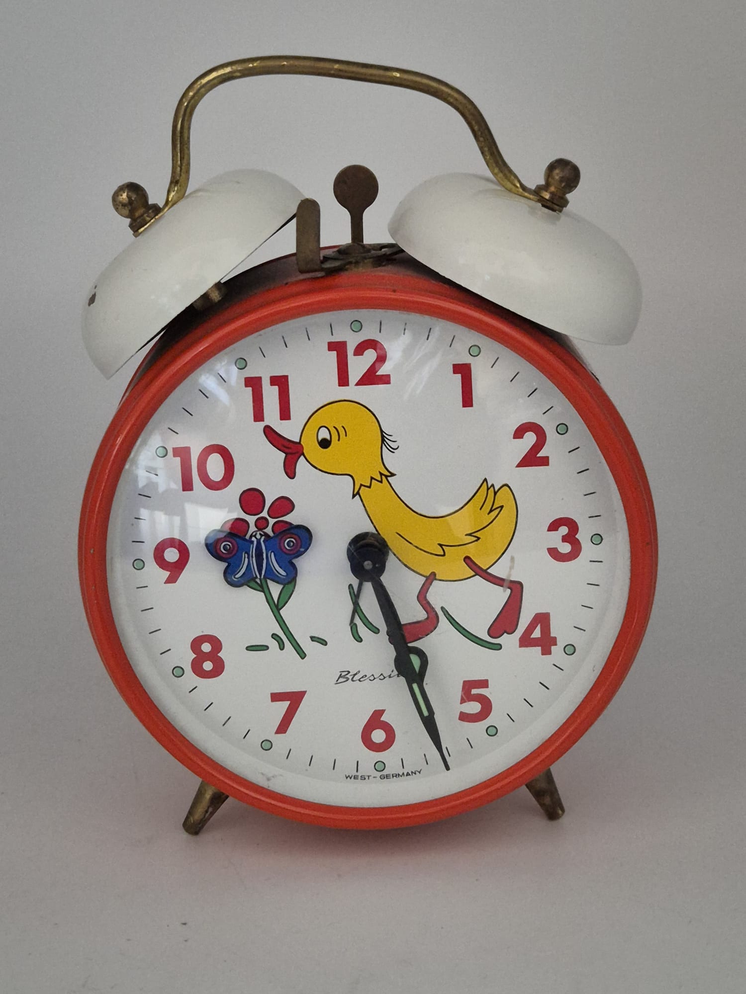 Blessing Kinderwecker Entenmotiv West Germany – mechanischer Doppelglockenwecker