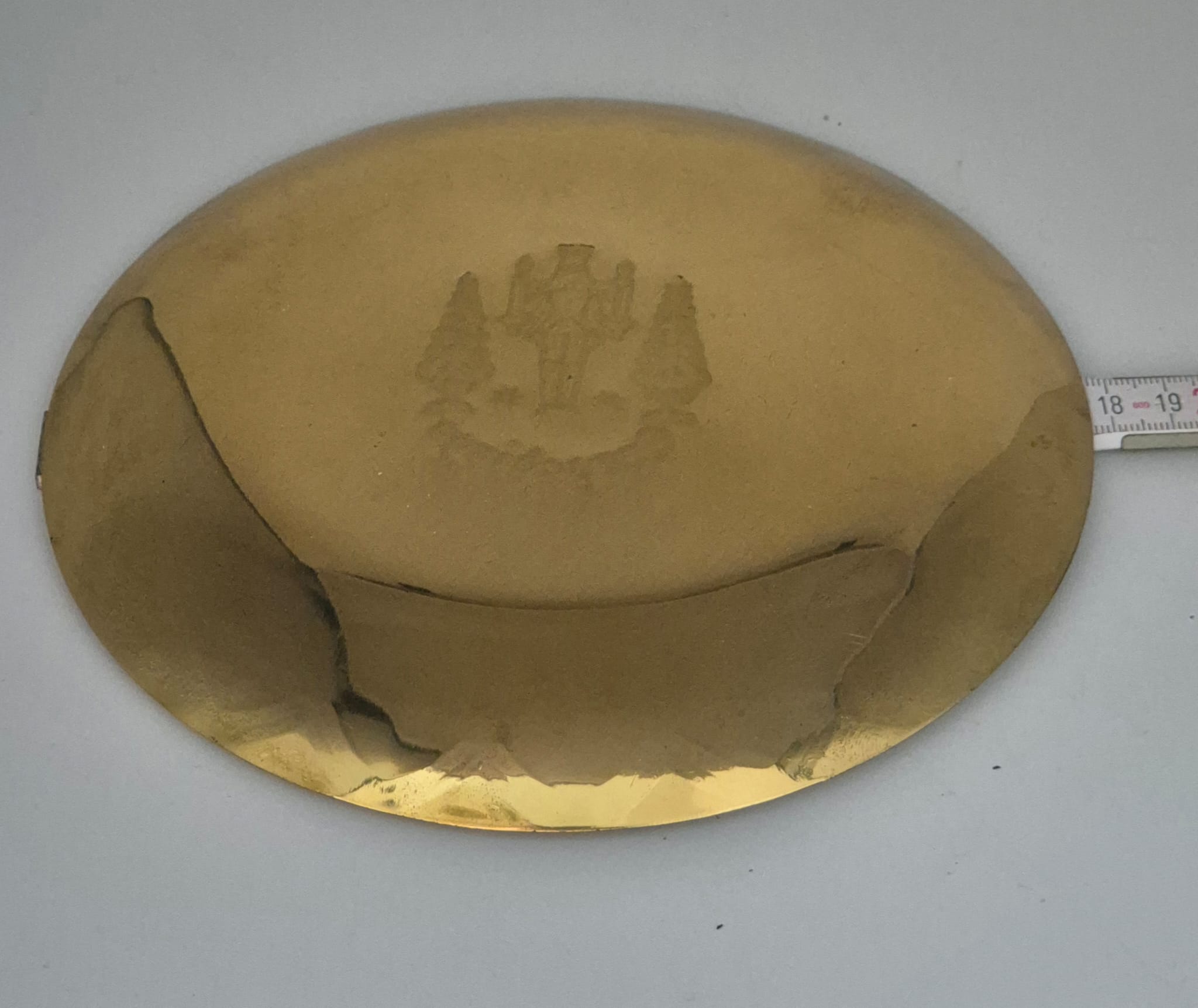 Erzgebirge Messingteller Wandteller Bergmann – ca. 19 cm