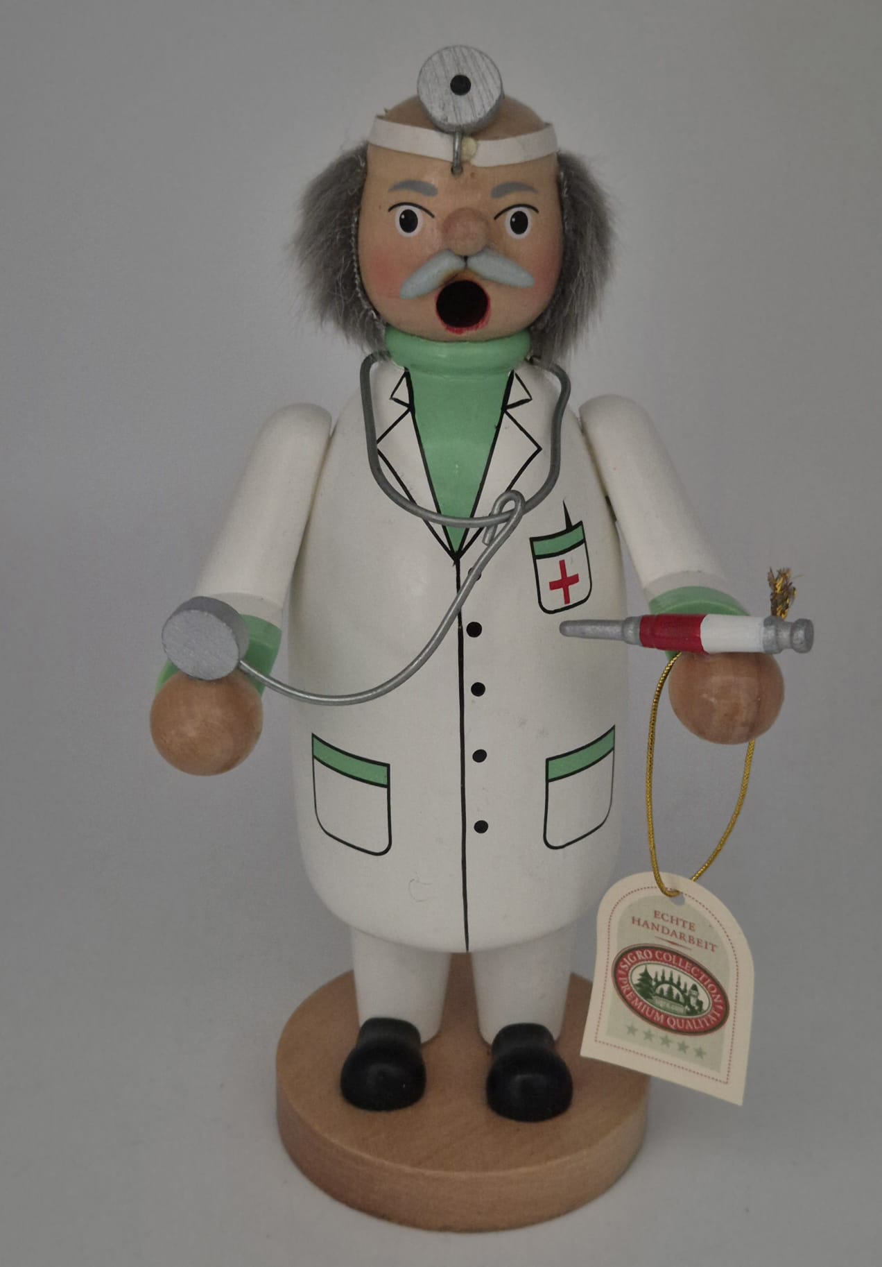 SIGRO Räuchermann Arzt / Doktor aus Holz – 20 cm