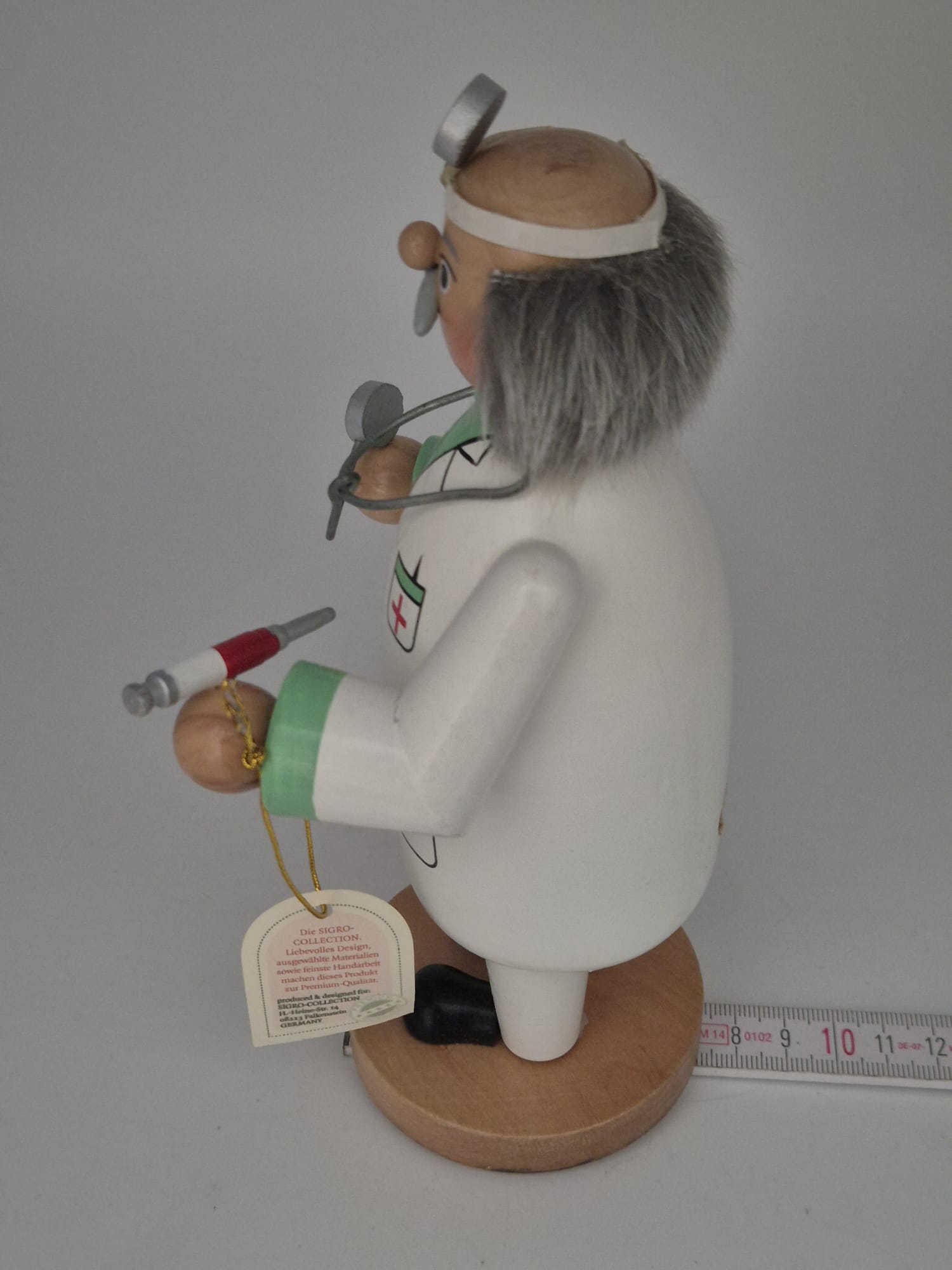SIGRO Räuchermann Arzt / Doktor aus Holz – 20 cm
