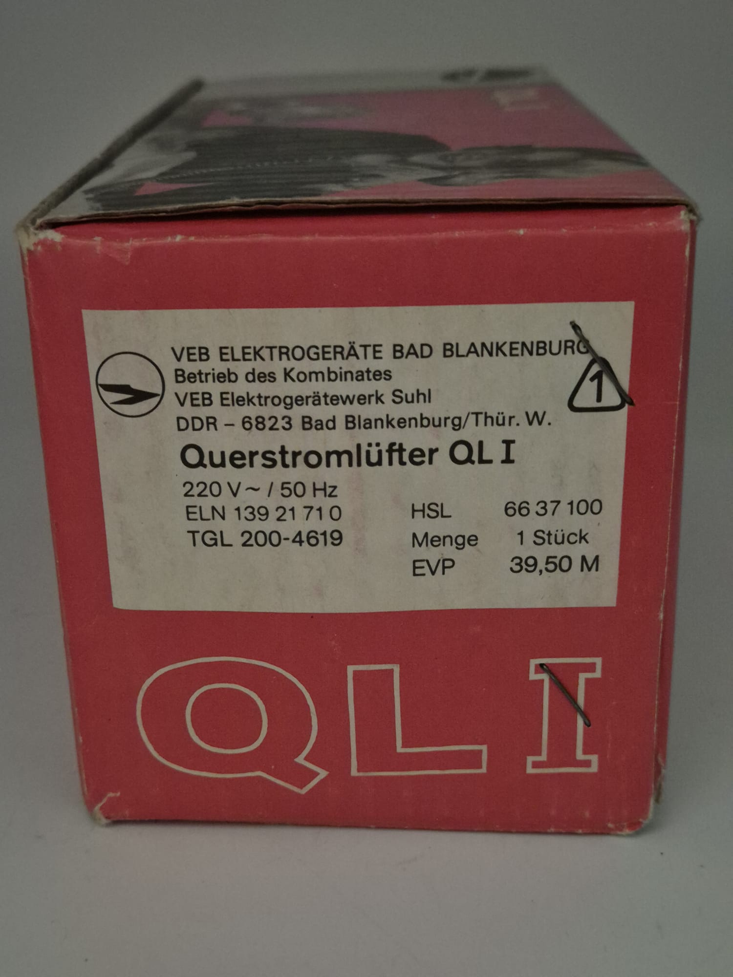 DDR AKA Electric Querstromlüfter QL I – Tisch- und Wandlüfter mit Originalverpackung