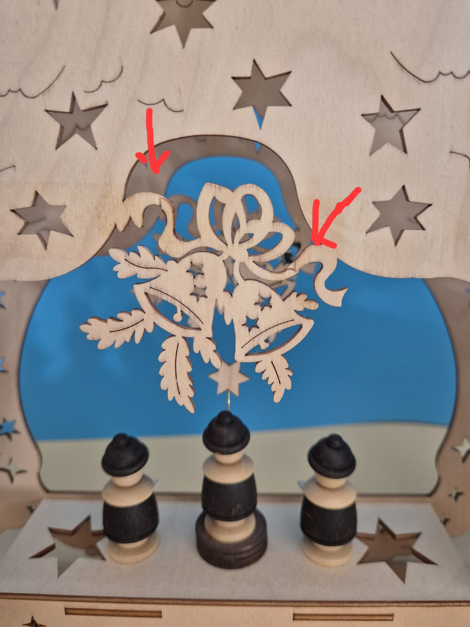 Elektrisches Fensterbild „echt Erzgebirge“ mit Kurrende – Weihnachtsbaum – OVP