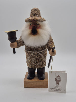 Vogtländischer Moosmann Räuchermann aus Holz mit Kerzenhalter & Originalverpackung – ca. 22 cm