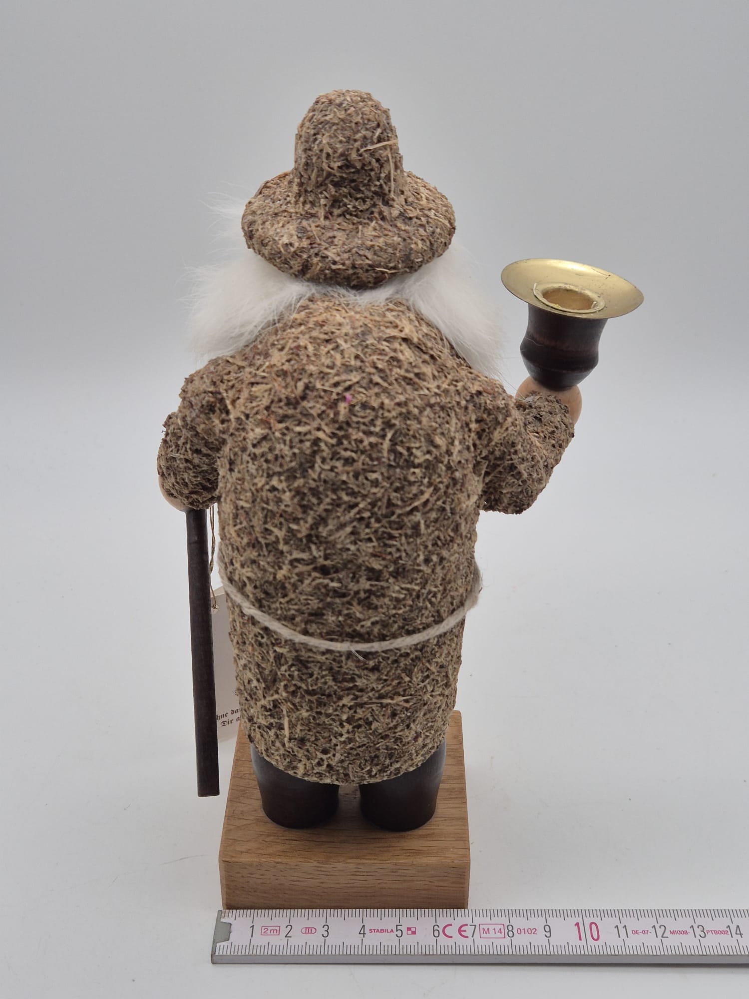 Vogtländischer Moosmann Räuchermann aus Holz mit Kerzenhalter & Originalverpackung – ca. 22 cm