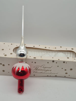 Christbaumspitze aus Glas – Original Thüringer Christbaumschmuck – ca. 28 cm