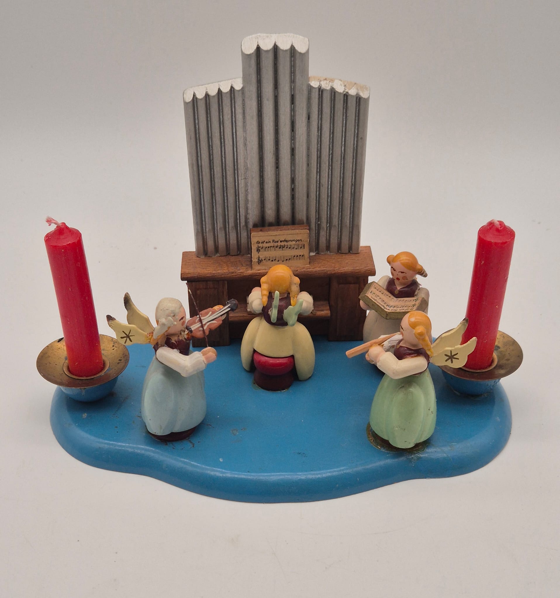 Dregeno Engelkonzert mit Orgel & 2 Kerzenhaltern – Holz