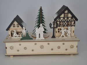 LIVARNO home LED-Weihnachtsdorf / LED-Dekohaus aus Holz HG07886C mit Beleuchtung