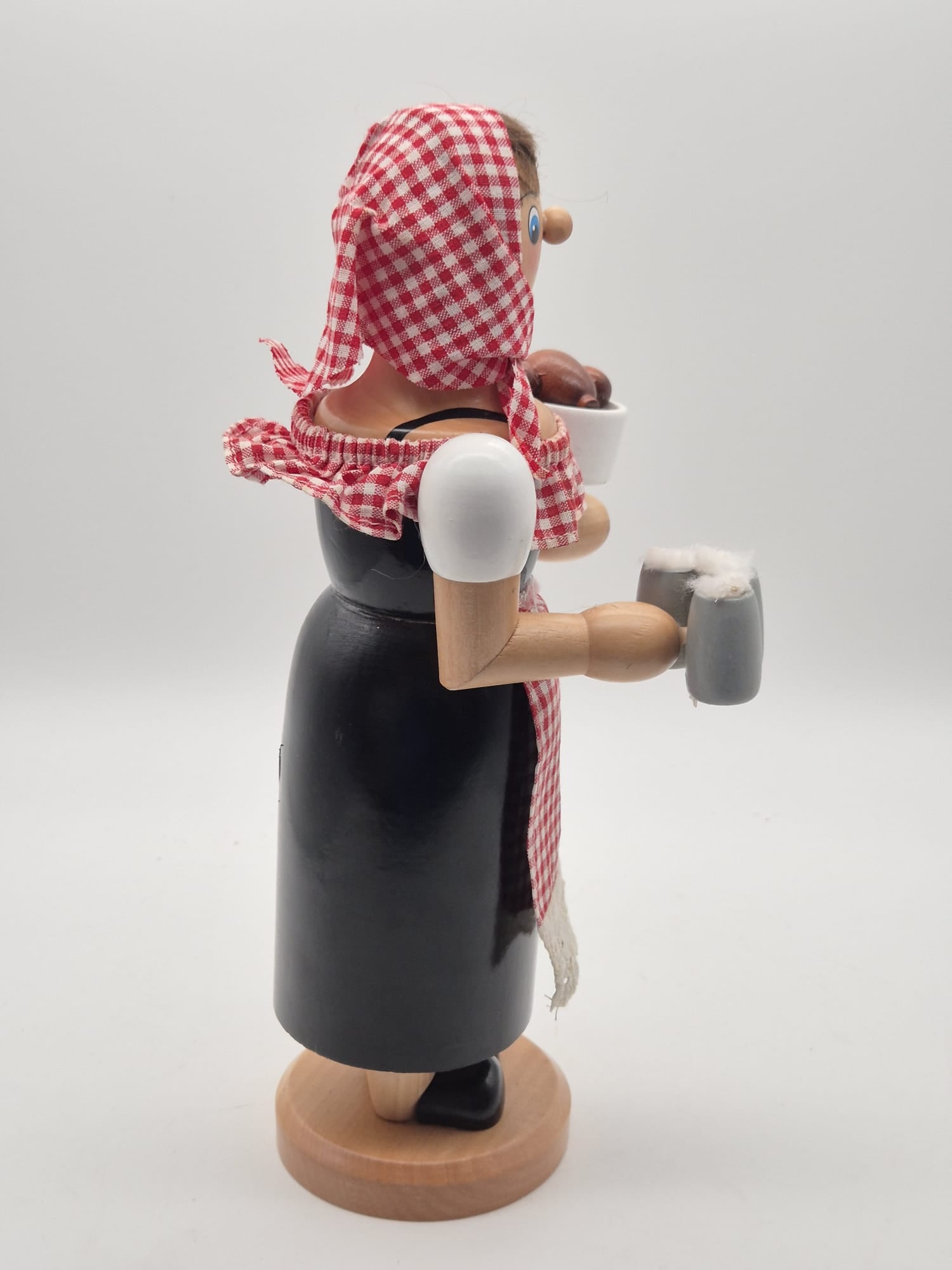 SIGRO Collection Räucherfrau Kellnerin / Bedienung aus Holz ca. 28 cm