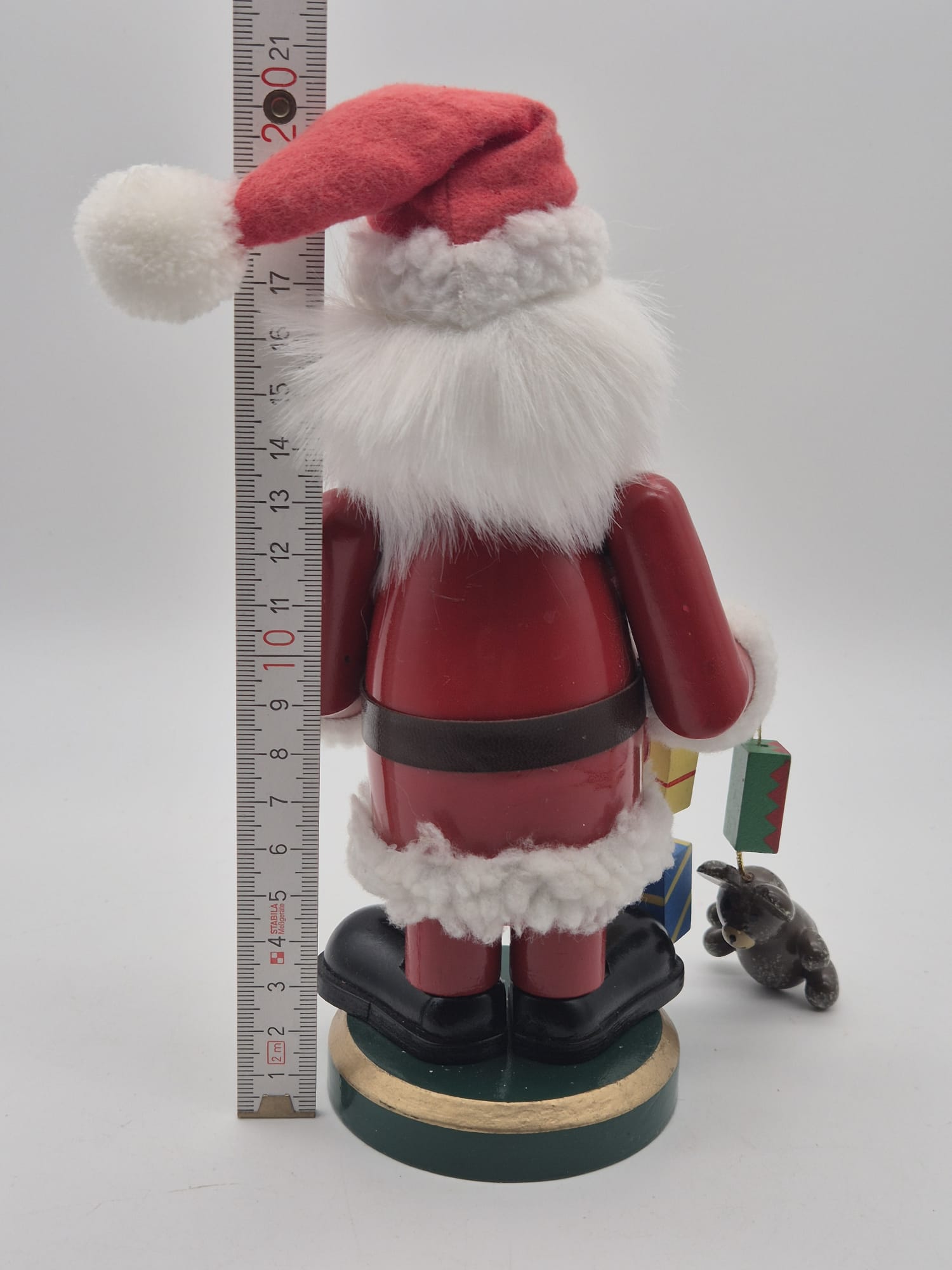 unbenutzter Räuchermann Weihnachtsmann mit Geschenken & Tannenbaum – ca. 20 cm