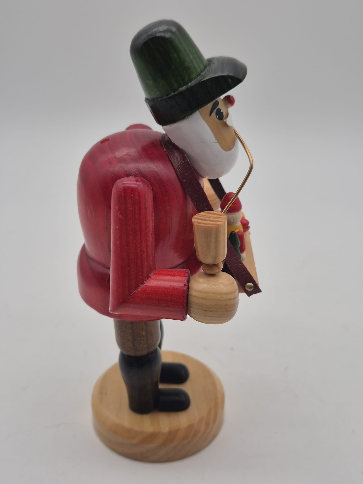 Unbenutztes Räuchermännchen Spielzeughändler mit Bauchladen aus Holz – ca. 16 cm