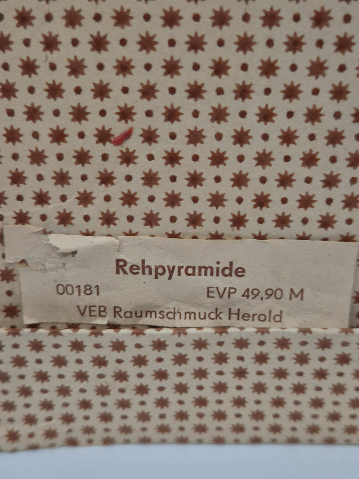 DDR Rehpyramide VEB Raumschmuck Herold – mit Originalkarton, Erzgebirge