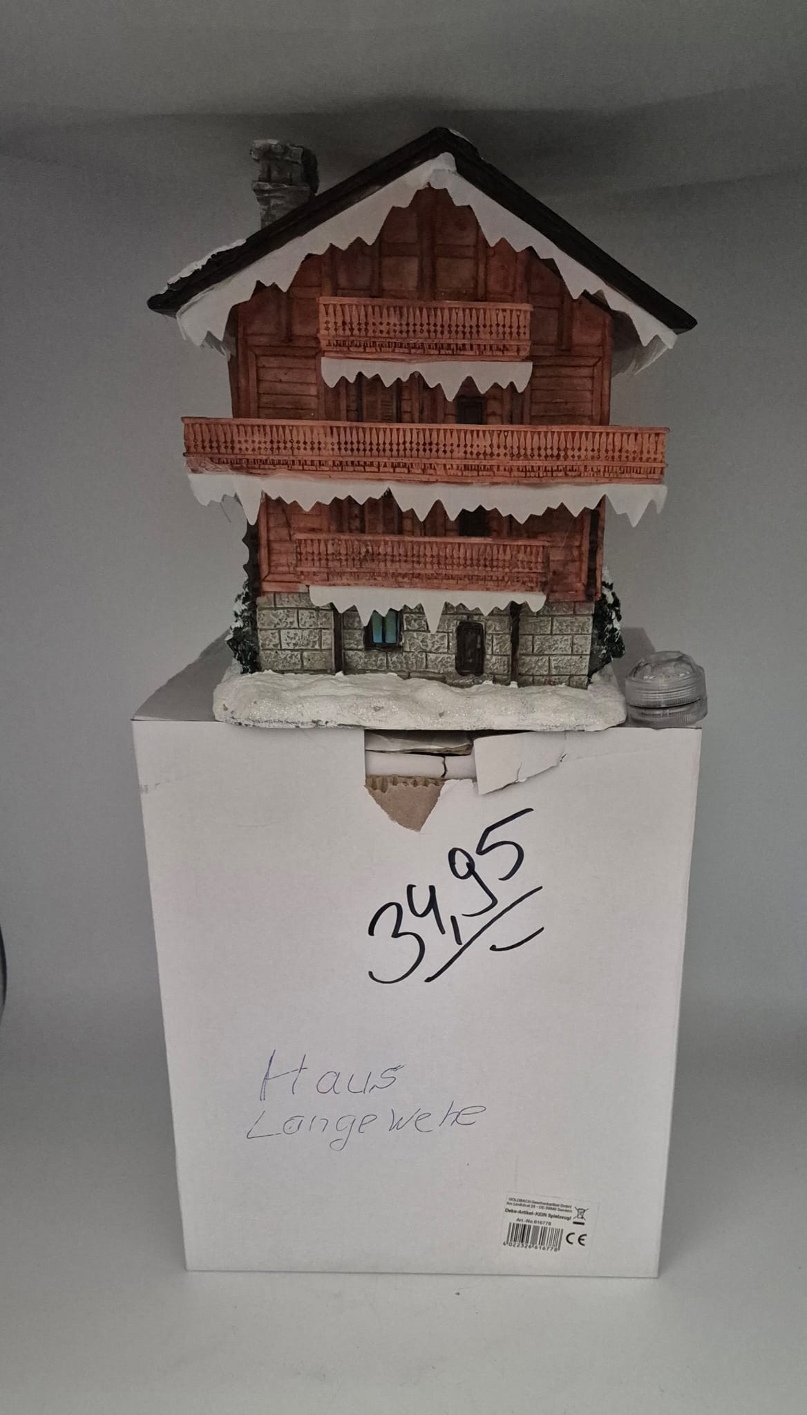 Beleuchtetes Winterhaus / Alpenhaus von Goldbach Geschenkartikel – ca. 19 cm