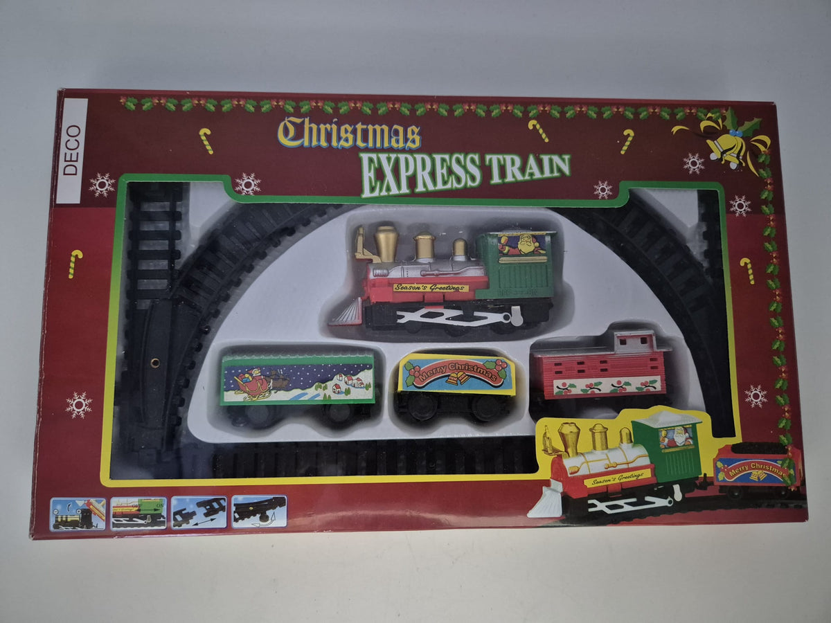 Christmas Express Train – batteriebetriebener Weihnachtszug mit Schienen neuwertig