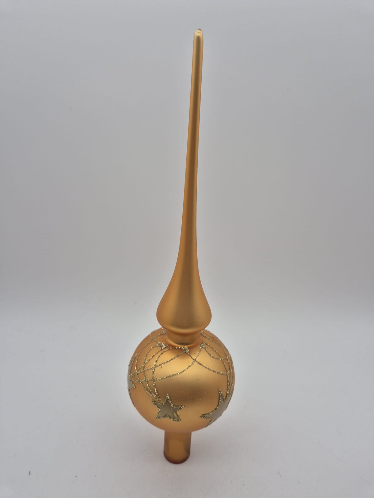 Heitmann Deco Christbaumspitze aus Glas – Gold mit Sternendekor – ca. 27 cm