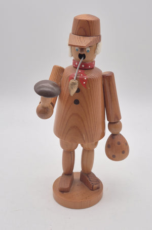 DDR Räuchermann Fa. Ulbricht Pilzsammler aus Holz – ca. 19 cm unbenutzt