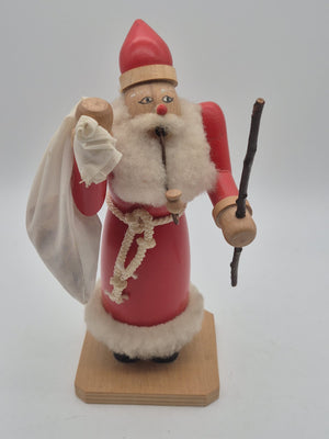 Räuchermann Weihnachtsmann mit Sack und Wanderstab – ca. 22 cm unbenutzt