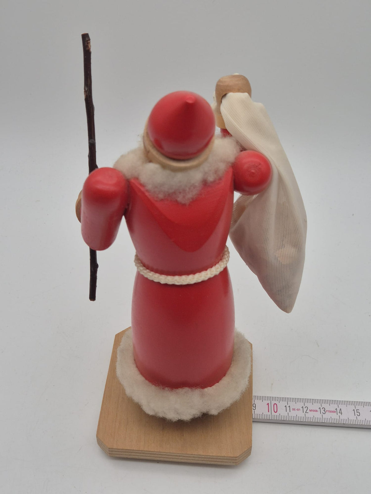Räuchermann Weihnachtsmann mit Sack und Wanderstab – ca. 22 cm unbenutzt