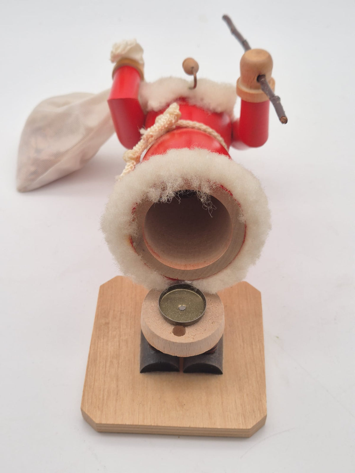 Räuchermann Weihnachtsmann mit Sack und Wanderstab – ca. 22 cm unbenutzt