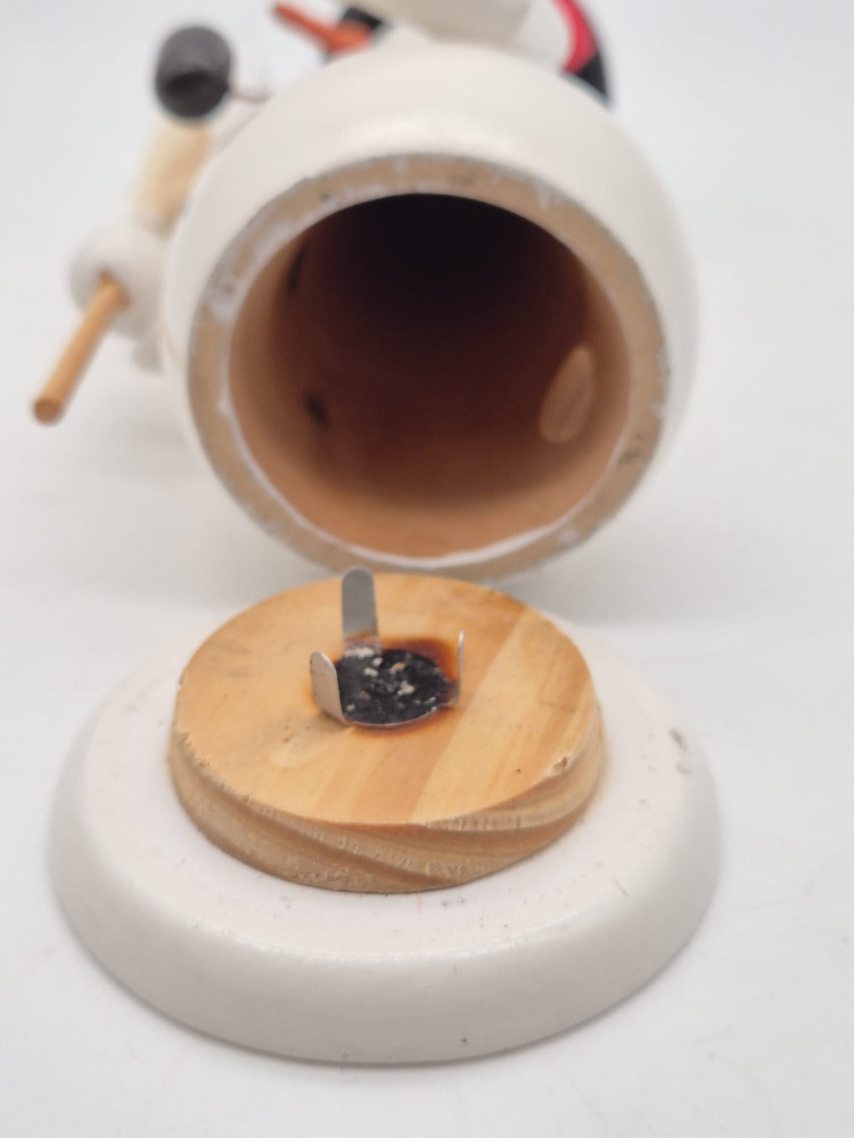 Räuchermann Schneemann mit Zylinder, Besen & Pfeife – Holz – ca. 16,5 cm