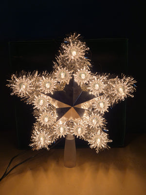 ASTOR Weihnachtsstern mit 15 Lichtern – Vintage Baumspitze – ca. 24 cm
