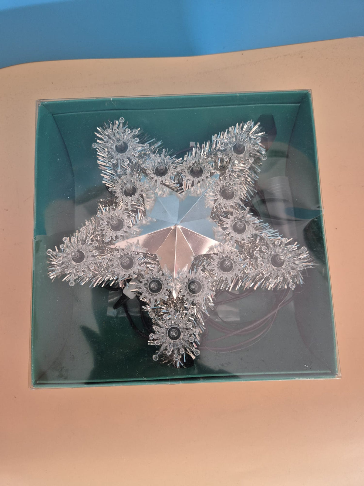 ASTOR Weihnachtsstern mit 15 Lichtern – Vintage Baumspitze – ca. 24 cm