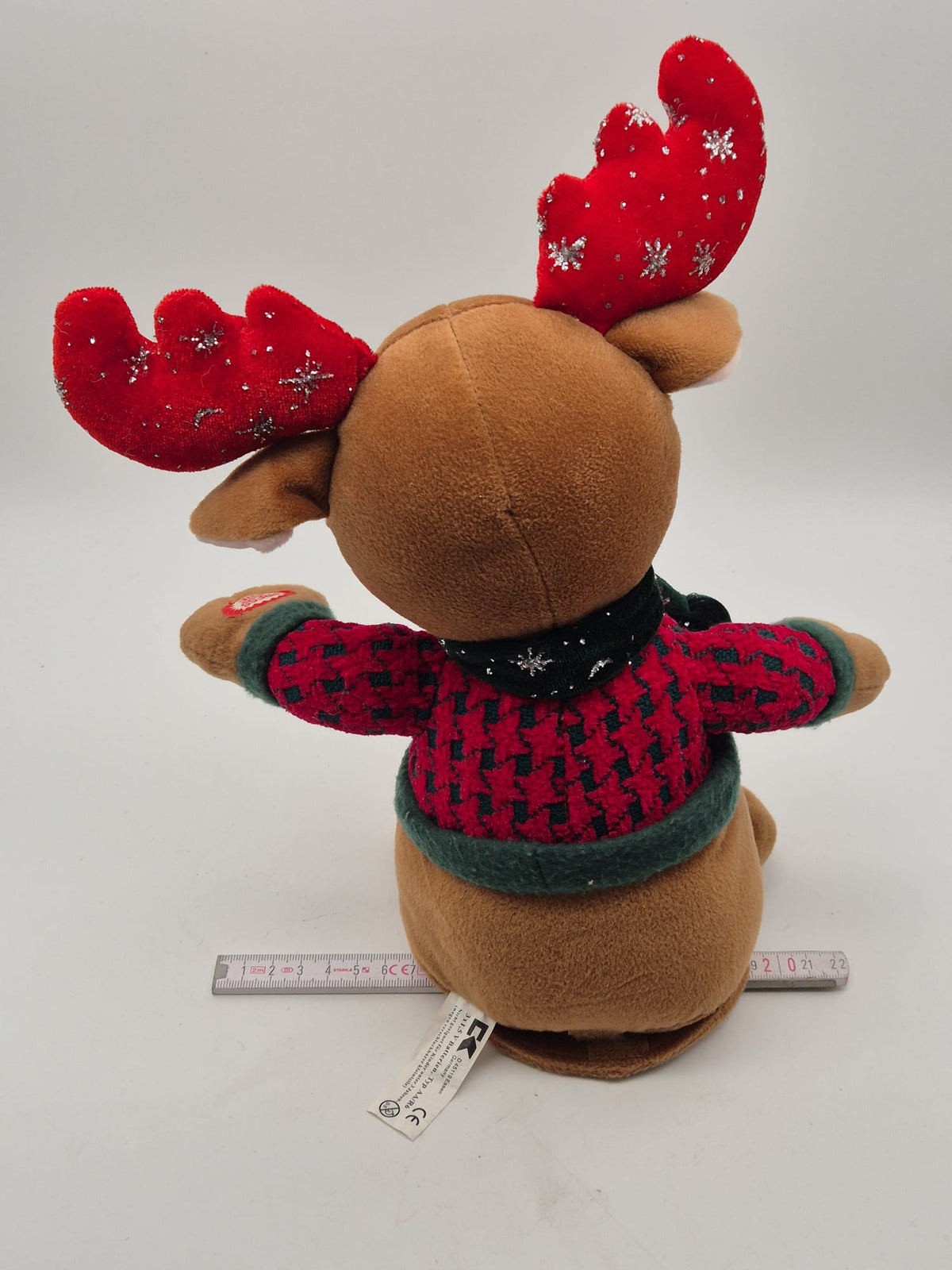 Singender Weihnachtselch aus Plüsch – ca. 30 cm