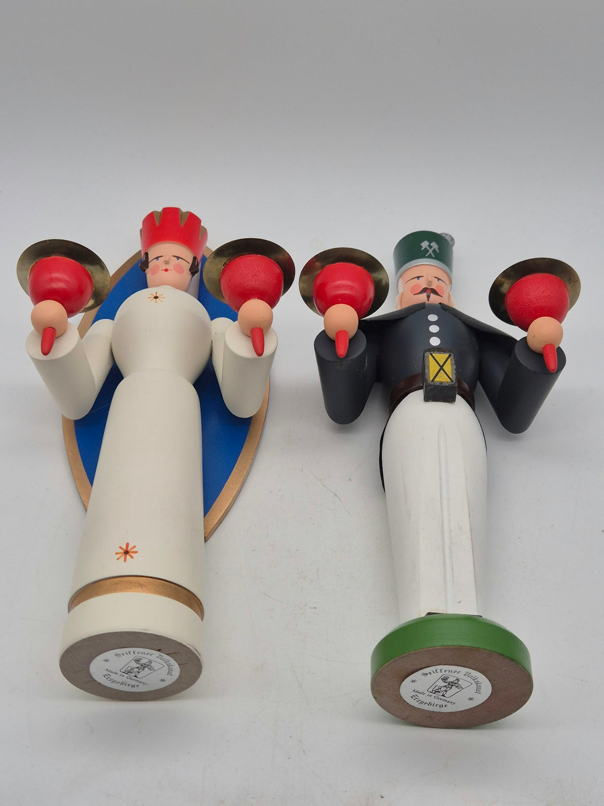 Seiffener Volkskunst Engel & Bergmann – Lichterfiguren aus Holz – ca. 25 cm – OVP